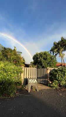 Entrance to the yoga space is located off Kona road at Storybook Theatre of Hawaii!