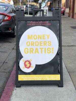 Money order gratis!