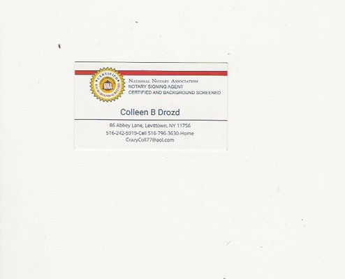 I am a Certified Mobile Notary Signing Agent and I am available 24/7 and I cover Nassau, Suffolk, and Queens Counties in the State of NY