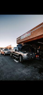 Front of shop working on the 6.0 Ford power stroke diesel