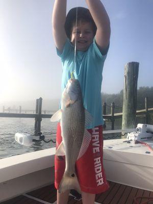 Redfish fun on a foggy Sanibel morning.