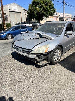 Bumper ripped off by tow yard