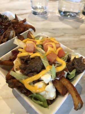 The bacon cheeseburger poutine - hubs liked this one best because of the savory richness