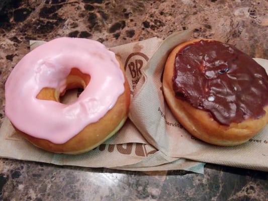 Strawberry frosted and Boston creme.