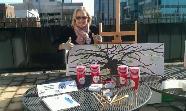 Paint A Tree 75'x20' Wall Mural with artist Beth Inglish. #ArtoberNashville