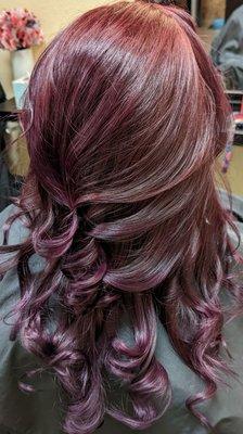 Shades in violet, color is our passion. Sheena is happy to help you find the best hue for you! Color appointments slots are limited.