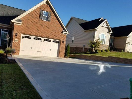 New concrete driveway