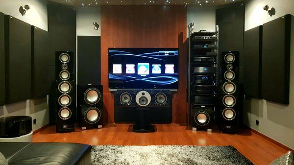 Home Theater improved with GIK Acoustics bass traps.