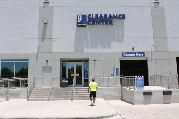 Clearance center entrance