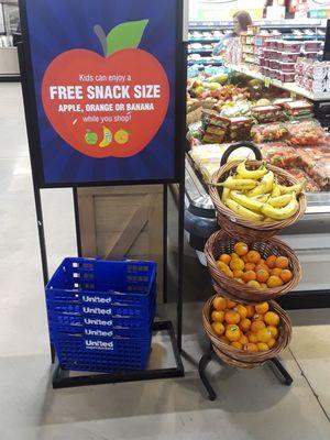 Kid snack display in the Produce department.