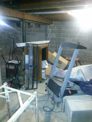 Old furniture and exercise equipment is hard to get out of the basement