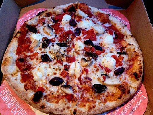 Mushrooms, Kalamata olives  and roasted red peppers