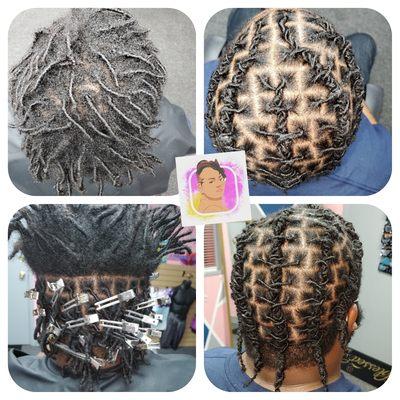 Starter locs Retwist and Barrels