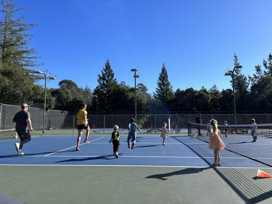 Junior tennis class