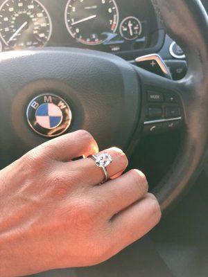 My absolutely gorgeous engagement ring from Jared! I keep staring at it as I drive...