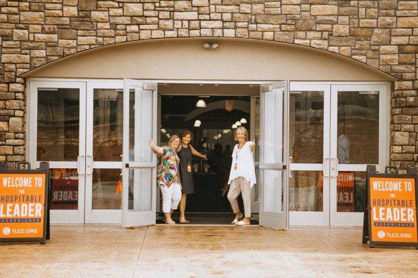 Receive a friendly greeting upon entering TLCC's main entryway.