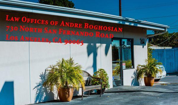 Law Offices of Andre Boghosian 730 North San Fearnando Road,  Los Angeles, CA 90065