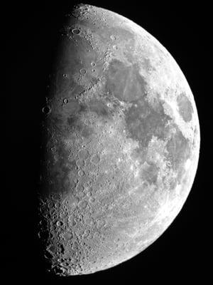 Waxing Gibbous Moon captured through telescope with cellphone.