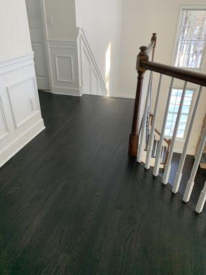 true black stained red oak floor