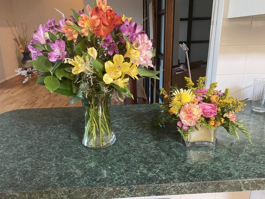 On the left an other flowers Shope $80.00 on the right $95.00