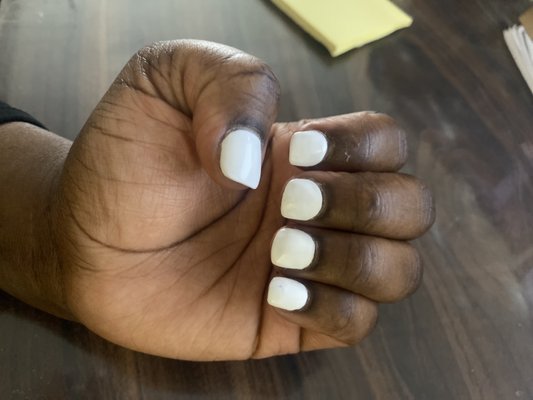 Supposed to be Acrylic Gel manicure . Looks like marshmallows