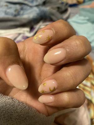 Sailor Moon inspired nude dip powder manicure with Van Dip