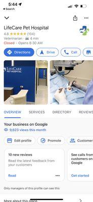 Google Profile of business