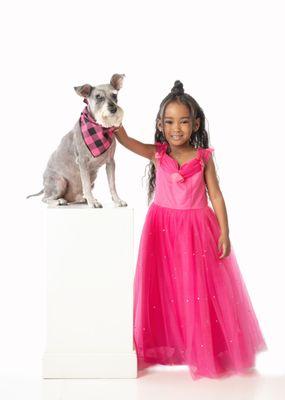 Little girl with her dog