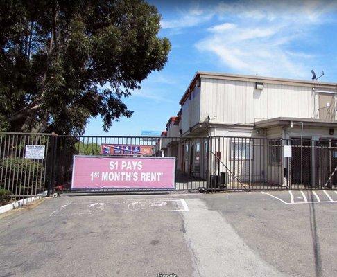 Gated front entrance.