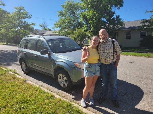 Dad Liz and the Subaru