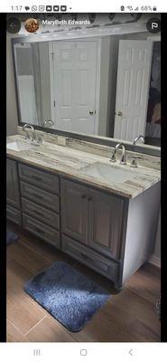 Bathroom Vanity custom designed with furniture feet