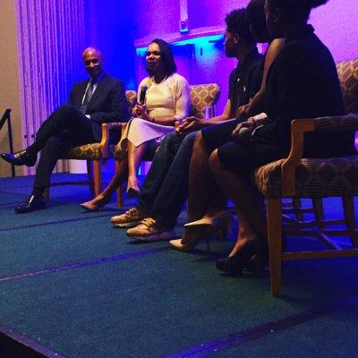 Former Secretary of State Condoleezza Rice is interviewed by Club teens.