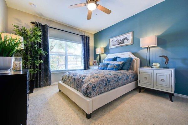 Model Bedroom Secondary at Callista Hill Country Apartments in Austin TX