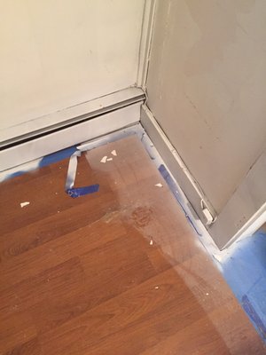 Paint overspray floor damage