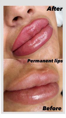 Permanent lip makeup