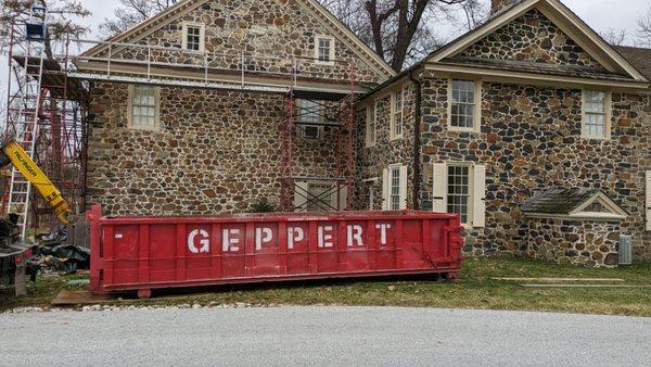 One of our 20cy containers on a historic roof restoration for one of our long term commerical roofing contractors.