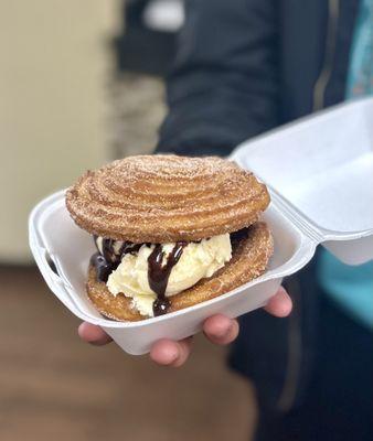 Churro ice cream sandwich