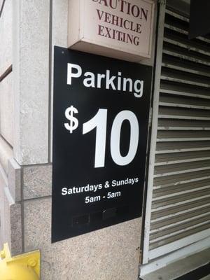 125 Summer Street Garage $10 weekends 11/2014