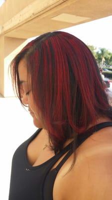 Bold red. Finished look. Text or call for appointment