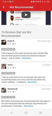 Yelp is flagging our customers reviews.