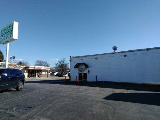 Entrance and building are pretty nondescript