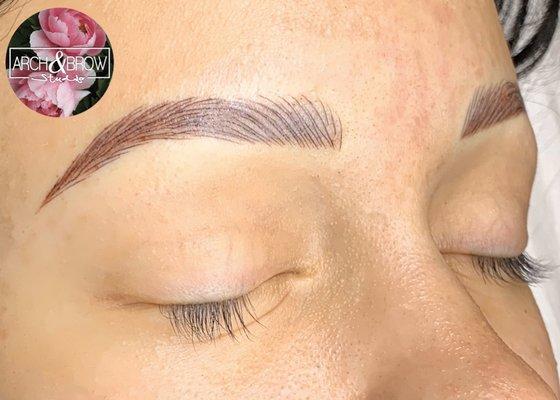 Alopecia Client after Microblading first session