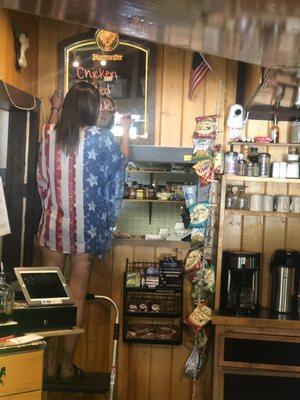 patriotism was alive at the "Evaro Bar" for women's soccer game ...