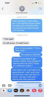 Convo with the "owner" who clearly can't make any decisions herself.