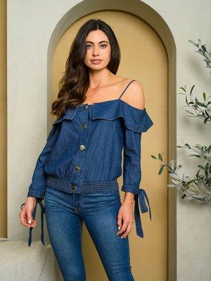 Jean ruffle top