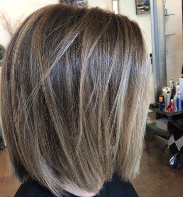 Light and low balayage