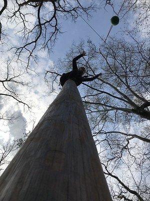 Take a Leap of Faith from our "Power Pole" - With the support of your team for courage, of course!