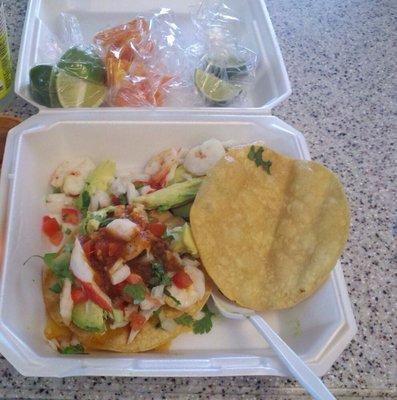 Seafood tostadas are great