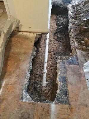 Underground Drain and water line