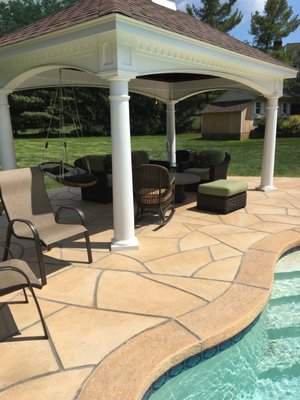 RenuKrete pool deck, Classic Flagstone in Tuscany